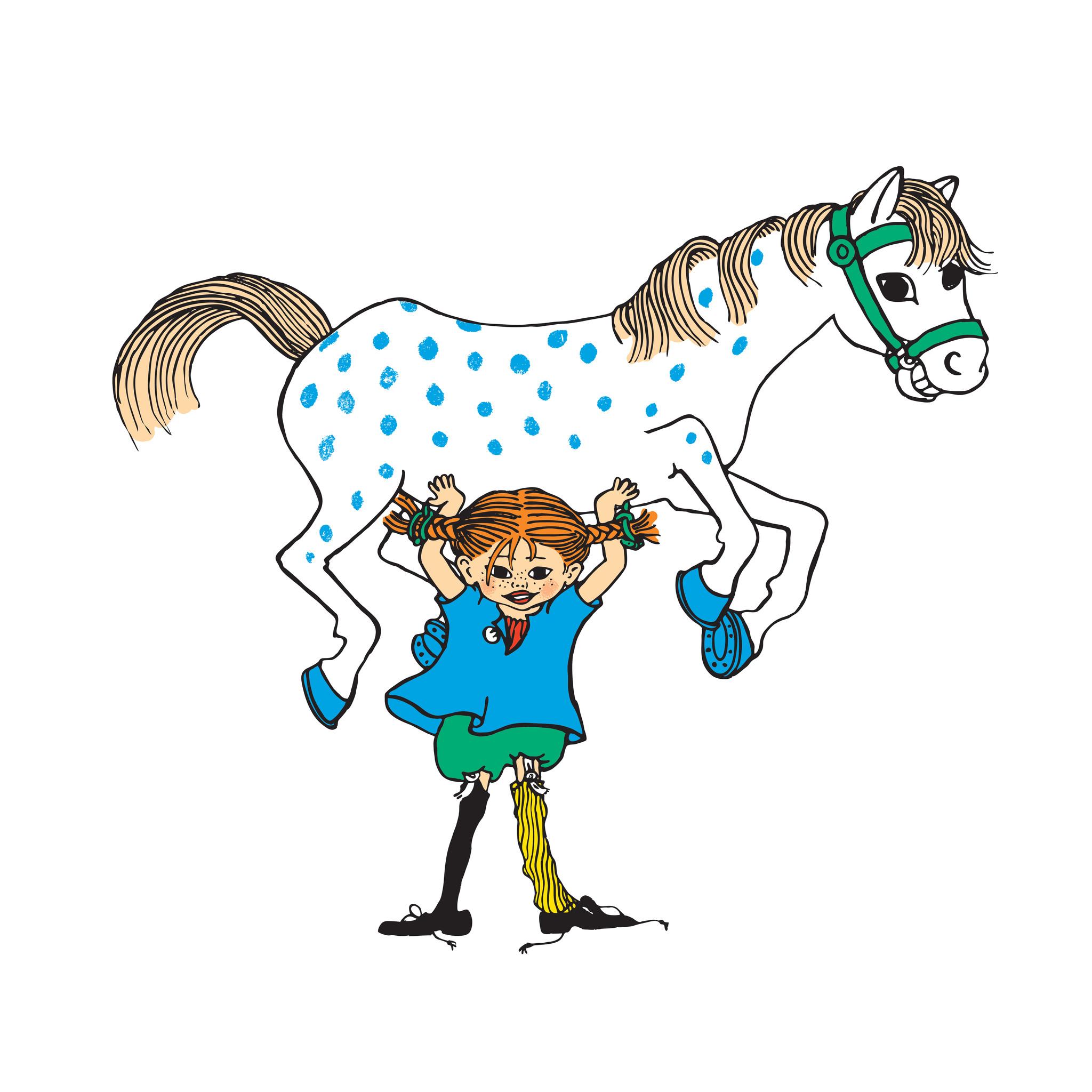 صورة لجنان القوية وهي تحمل حصانُا
